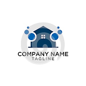 Home smart tech logo design photo