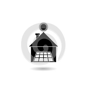 Home Solar logo design with shadow