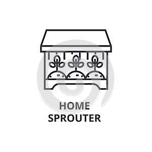 Home sprouter line icon, outline sign, linear symbol, vector, flat illustration photo