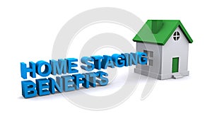 Home staging benefits on white