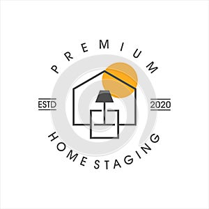 Home staging logo design line art