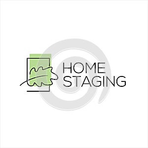Home staging logo wooden living interior design