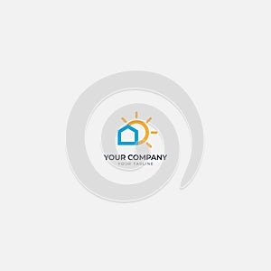 Home and Sunrise logo design