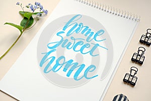 Home sweet home, calligraphic background