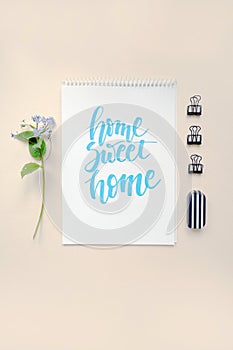 Home sweet home, calligraphic background