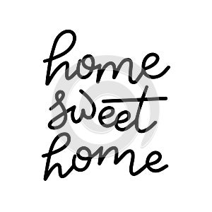 Home sweet home graphic lettering.