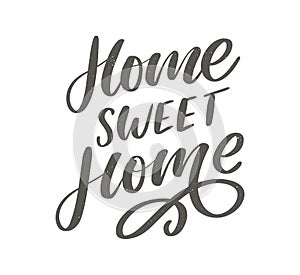 `home sweet home` hand lettering, quarantine pandemic letter text words calligraphy vector illustration slogan