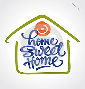 'home sweet home' hand lettering (vector)