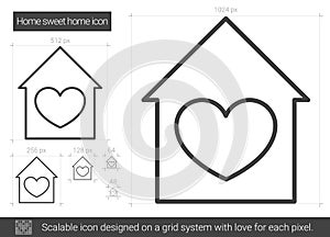 Home sweet home line icon.