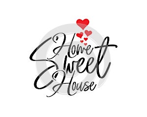 Home sweet house, vector. Wording design, lettering. Scandinavian minimalist poster design, wall art decoration