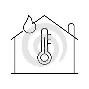 Home temperature measurement icon vector