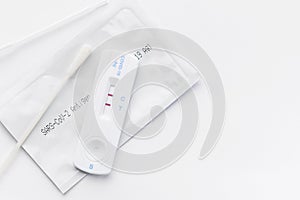 Home testing kit for coronavirus on a white background