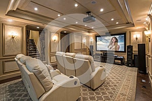 Home theater in luxury home