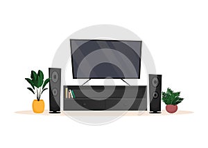 Home theater mockup for concept design. Isolated background. Vector concept
