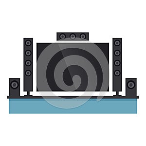 Home theater projector icon cartoon vector. Music modern