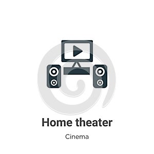 Home theater vector icon on white background. Flat vector home theater icon symbol sign from modern cinema collection for mobile