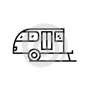 Home trailer line icon, concept sign, outline vector illustration, linear symbol.