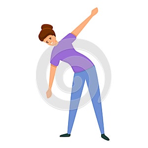 Home training pilates icon, cartoon style