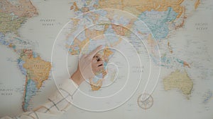 Home travel planning on world map