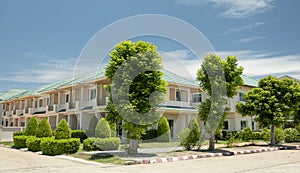 Home with tree and blue sky