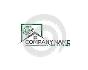 Home And Tree Natural Logo Template.