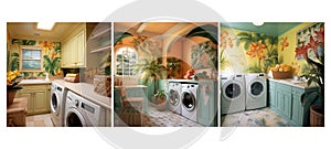 home tropical laundry room interior design ai generated