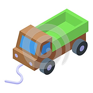 Home truck toy icon isometric vector. Play auto