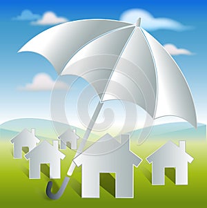 Home with umbrella protection and security