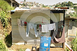 The poor homes  near the Incienso Bridge in Guatemala City. photo