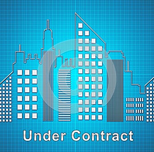 Home Under Contract City Depicts Property Sold And Offer Signed - 3d Illustration