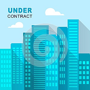 Home Under Contract City Depicts Property Sold And Offer Signed - 3d Illustration