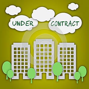 Home Under Contract City Depicts Property Sold And Offer Signed - 3d Illustration