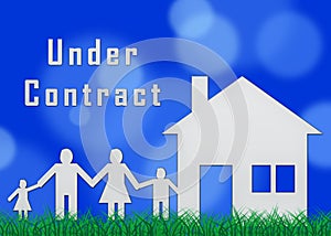 Home Under Contract Icon Depicts Property Sold And Offer Signed - 3d Illustration