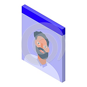 Home video call icon, isometric style