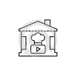 Home, video, cooking icon. Simple line, outline vector elements of viral pandemic icons for ui and ux, website or mobile photo