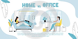 Home vs office, employee against freelancer poster