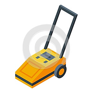 Home washing machine icon isometric vector. Cleaning floor