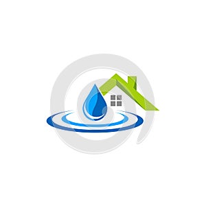 Home waterdrop vector logo