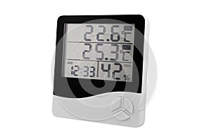 A home weather station isolated on a white background. Modern home weather station isolated