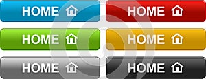 Home web buttons colorful on white