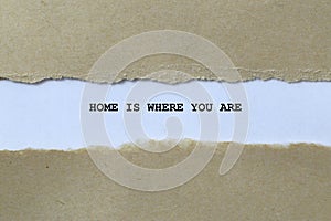 home is where you are on white paper