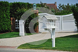 Home white mailbox