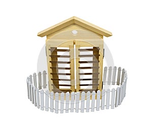 Home with white picket fence