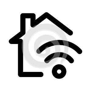 Home Wi-Fi Network icon. Home Wi-Fi Network modern professional line icon with minimal vector design representing wireless