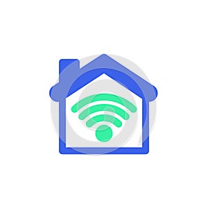 Home wi-fi signal icon vector