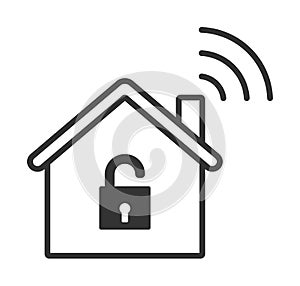 Home wifi unlock icon. smart home