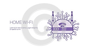 Home Wifi Wireless Internet Connection Template Web Banner With Copy Space