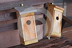 Home wooden breeding booths for birds