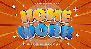 Home work editable text effect Template