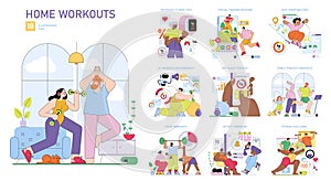 Home Workouts Vector Illustration Pack